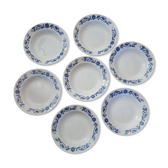 Set of 7 floral pattern soup plates ЗиК
