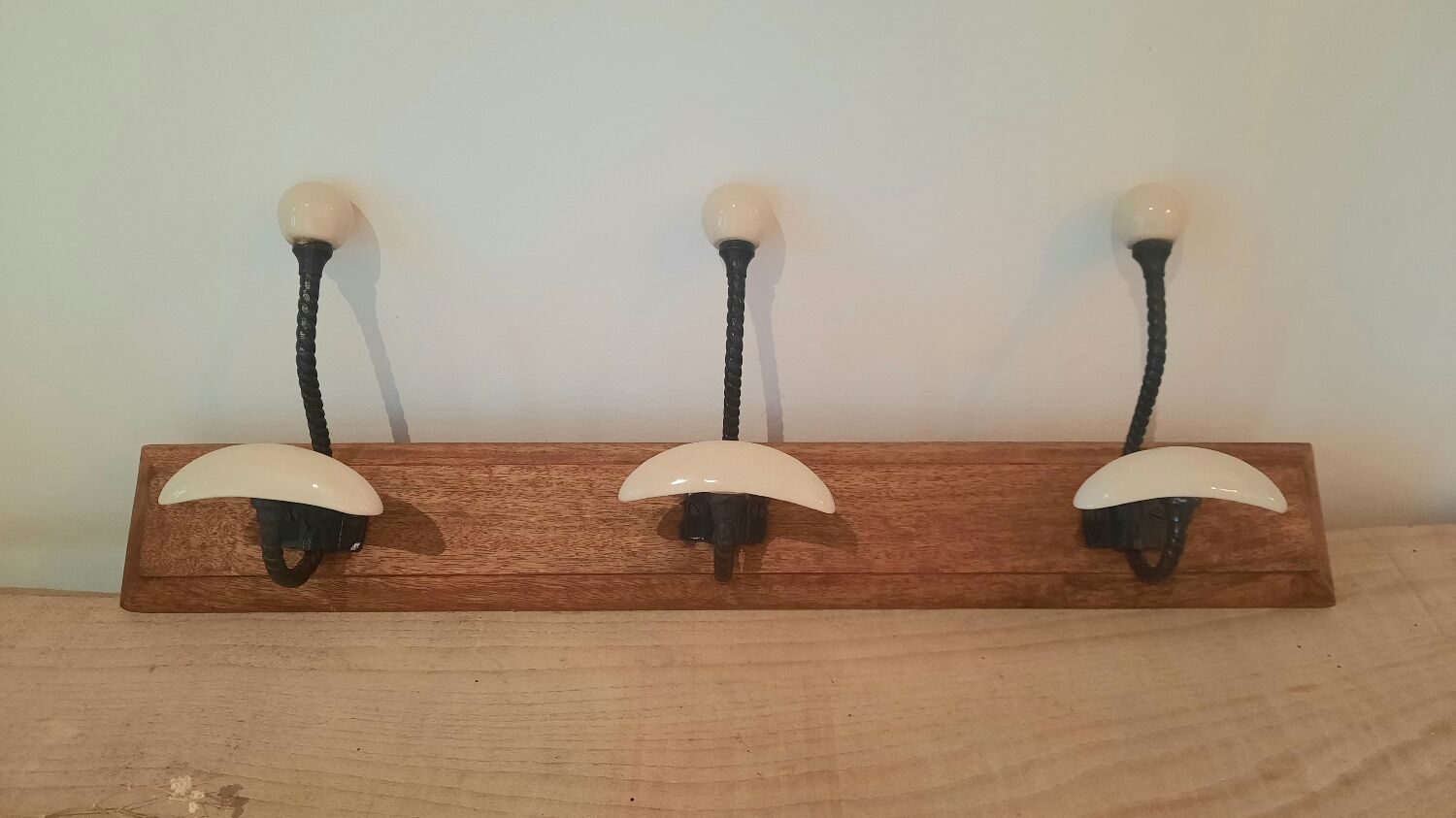 Vintage hook wood porcelain