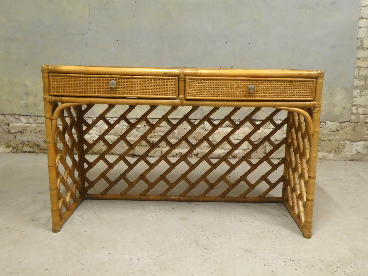 Bamboo dressing table console, 1970
