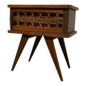 Chevet Rotin pieds compas - 1960