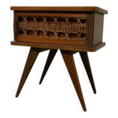 Chevet Rotin pieds compas vintage - Circa 1960
