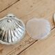 Vintage shell butter dish in silver-plated metal and glass with knife - Style