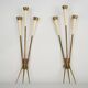 Mid-Century pair of large brass sconces attributable to Stilnovo. Italy 195