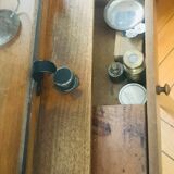 Apothecary trebuchet scale in wooden chest