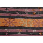 Purple Vintage Turkish Handmade Wool Kilim Runner Rug 109x398
