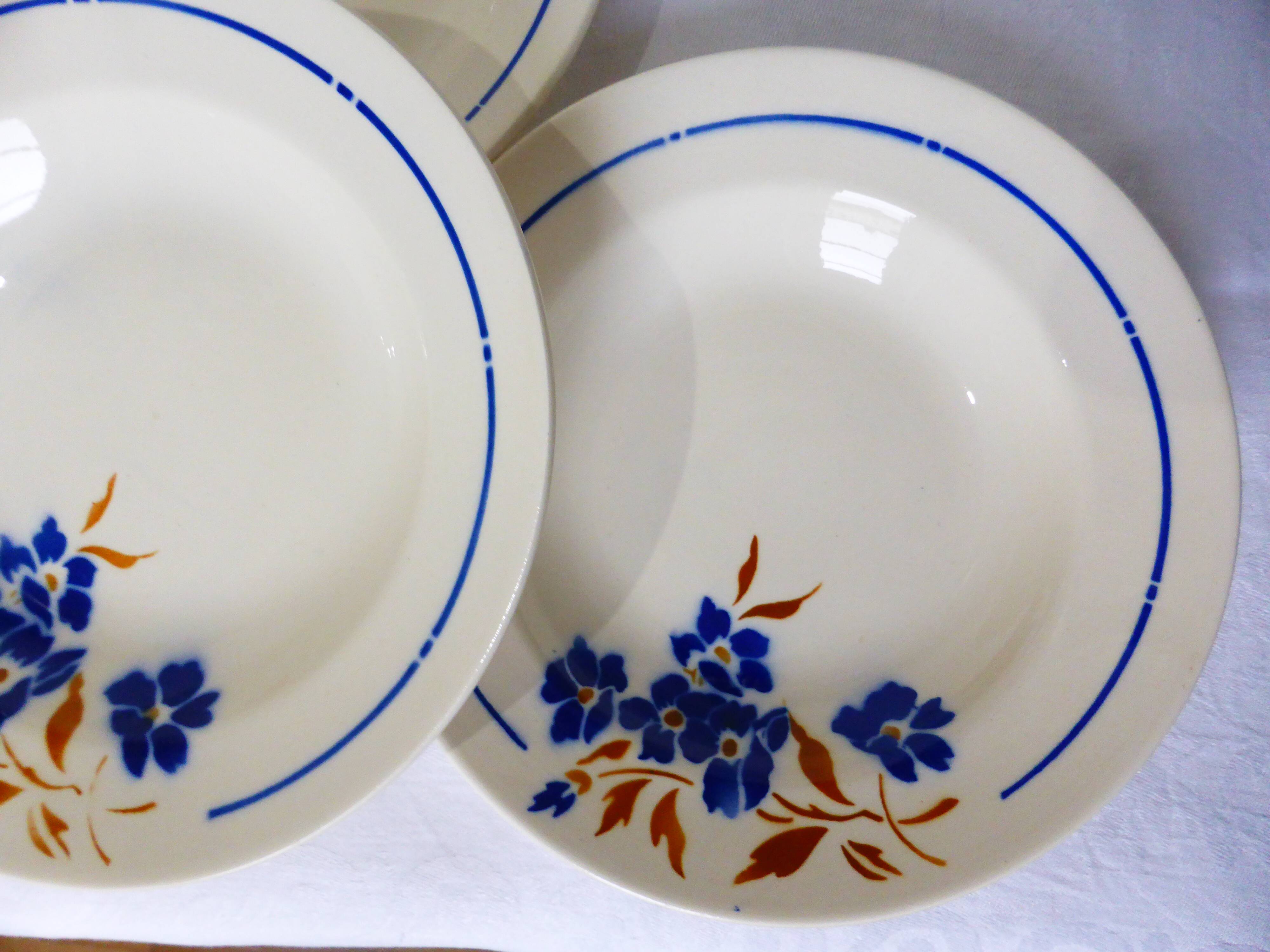 4 vintage Badonviller soup plates 211246