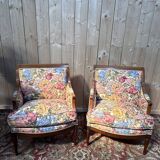 Pair of large armchairs in Louis XVI - Neoclassical style
