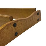 Vintage solid wooden wall rack with 3 shelves 70s oak rack