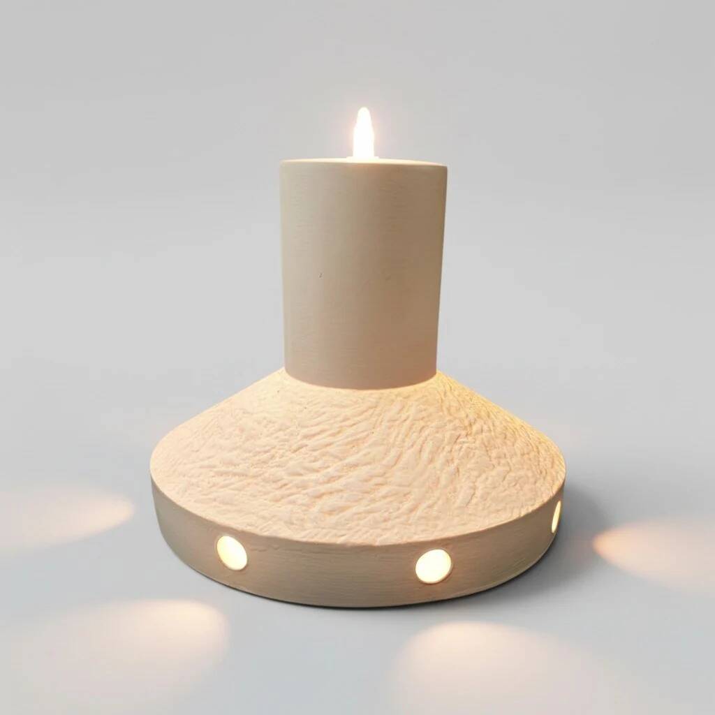 Lampe suspendue en céramique mate émaillée / années 1970