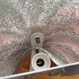 Murano wall lamp in cracked glass and gilded brass, Italian design 1970