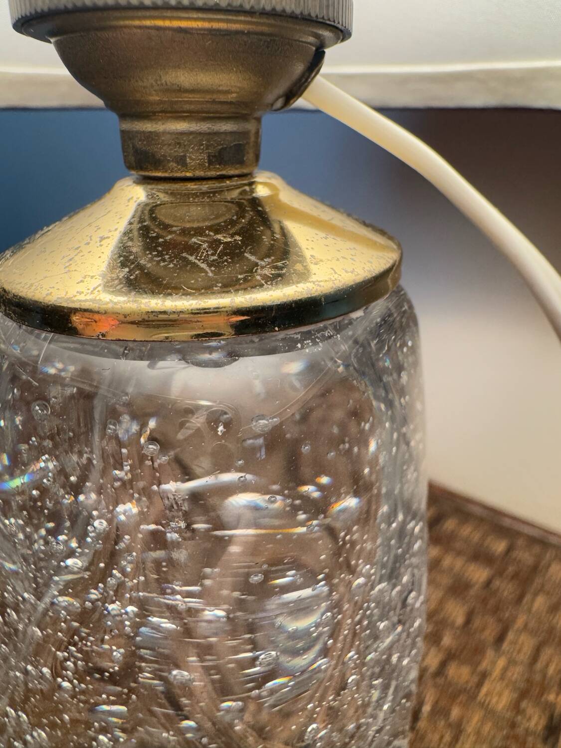 Small Schneider crystal lamp from the 50s