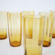 6 amber glass water glasses 1960
