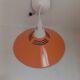 Vintage orange metal pendant light in Memphis style – 1980s