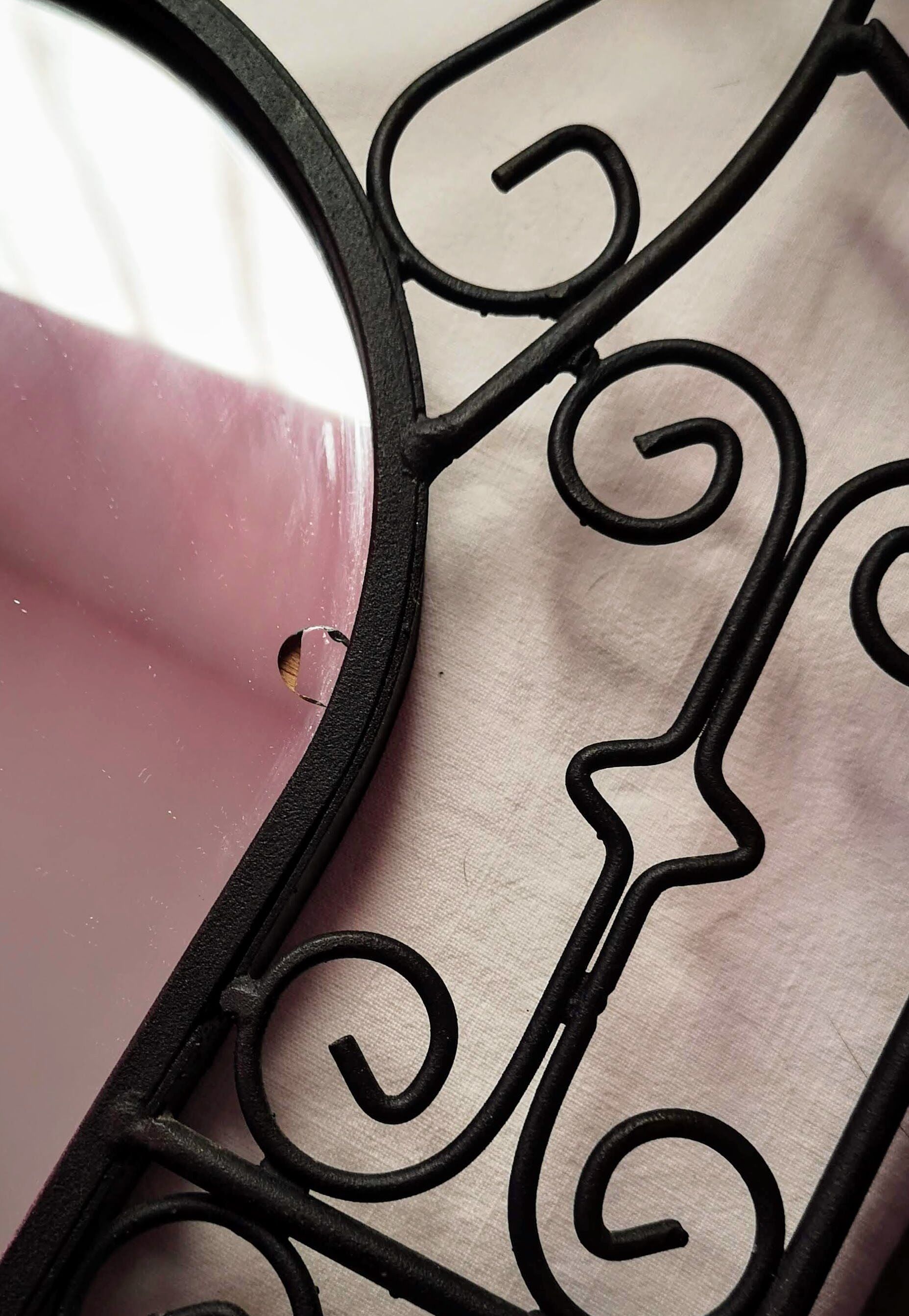 Ethnic wrought iron mirror 32x50cm