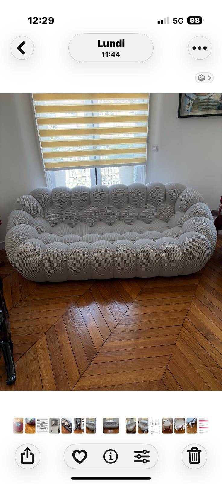 Bubble grey sofa rochebobois