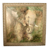 Large Oil on Canvas Elephant