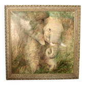 Large Oil on Canvas Elephant