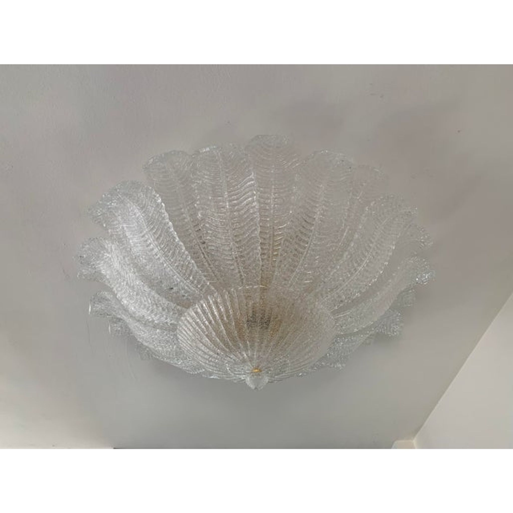 Paire de plafonniers en verre de Murano
