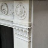 Louis XVI Style Fireplace In Carrara Marble Circa 1880