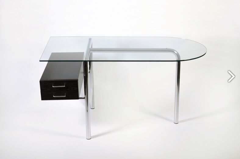 Office structure tubular chrome and glass