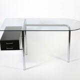 Office structure tubular chrome and glass