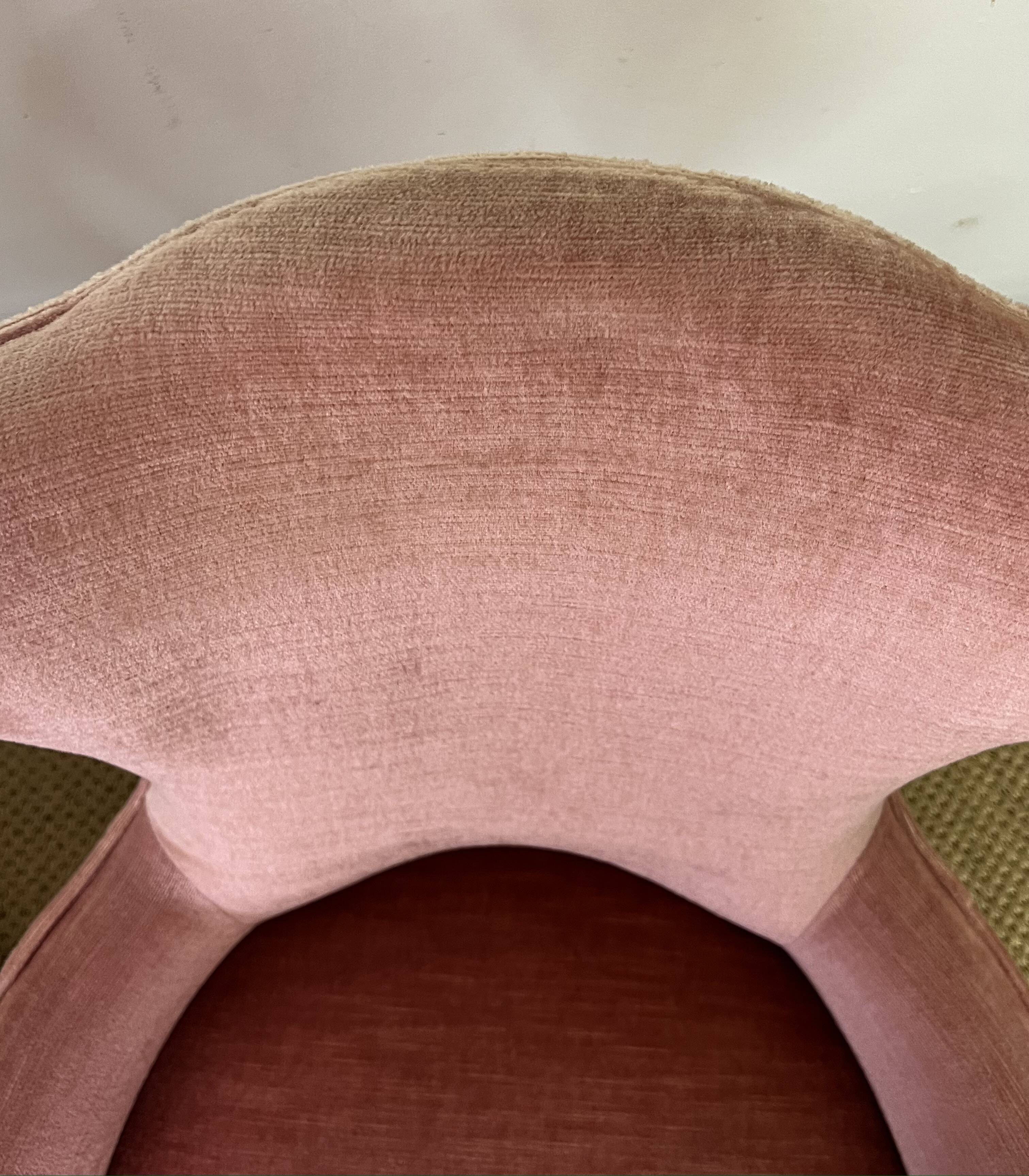 Pair of powder pink toad armchairs