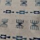 White and blue rug with Berber patterns, hand-woven in natural wool