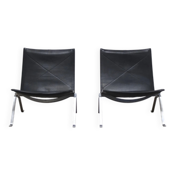 Paire originale de chaises 'PK22' par Poul Kjaerholm pour Fritz Hansen, 1988