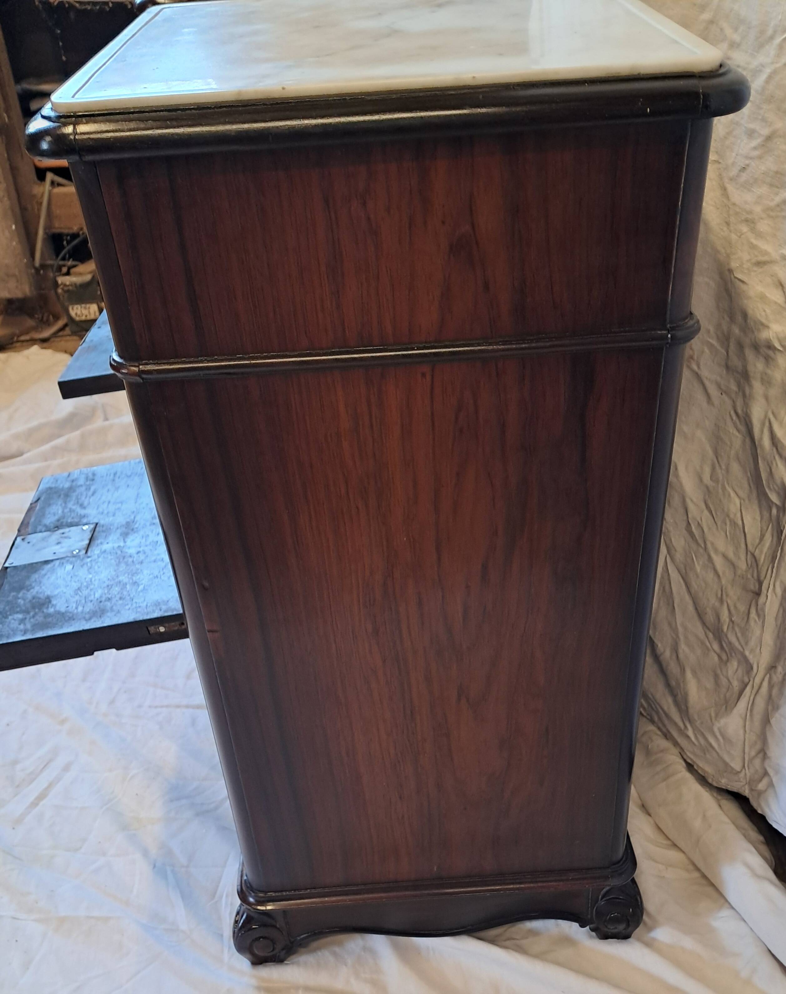 Pair of 19th century rosewood bedside tables