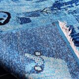 Extraordinary handmade art abstract design wool carpet in style of Kybal, 1960s