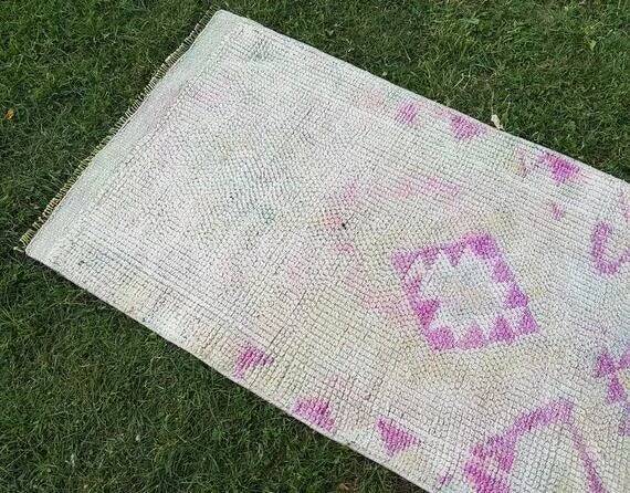 Vintage Turkish hallway rug 78x351 cm