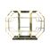 Brass Glass Octagonal Etagere Hollywood Regency 70s Midcentury