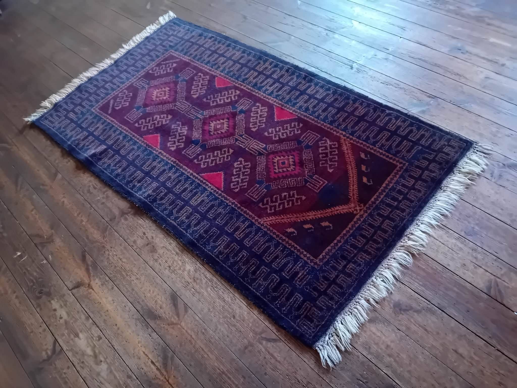 Handmade Afghan Belouch rug 155x90cm
