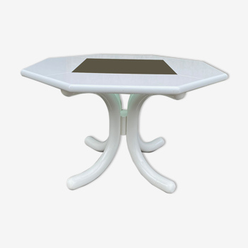 White dining table with octagonal top from the 1970s