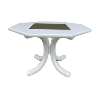 White dining table with octagonal top from the 1970s