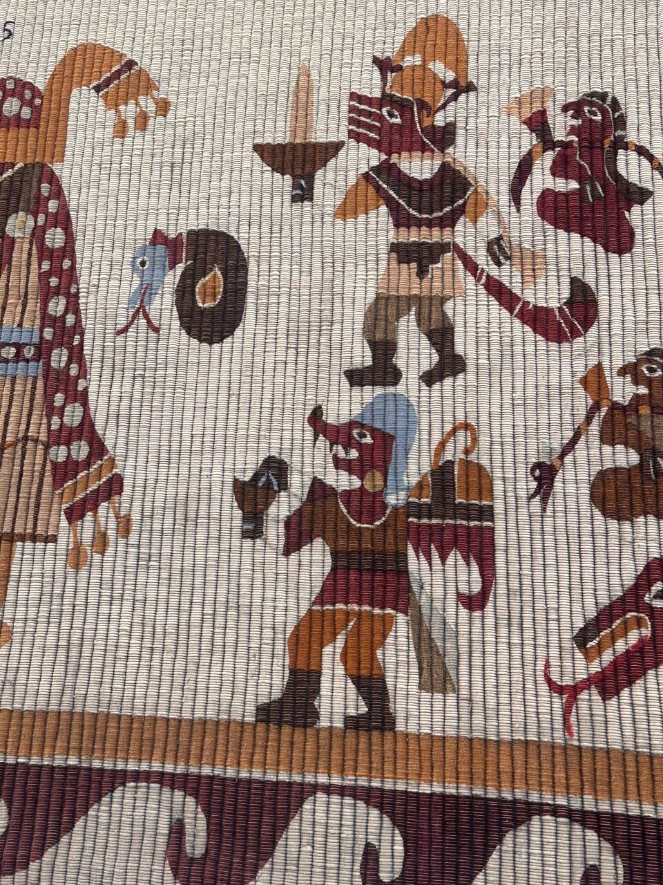 Belle tapisserie tribale péruvienne d'époque art déco