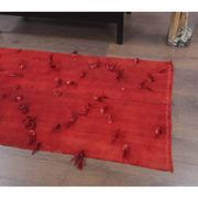 Vintage Turkish Hand-Knotted Wool Cotton Red Kilim Runner 65x148