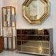 Sandro Petti enormous octagonal mirror brass chrome 1970s Maison Jansen