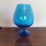 Vase vintage forme verre bleu clair