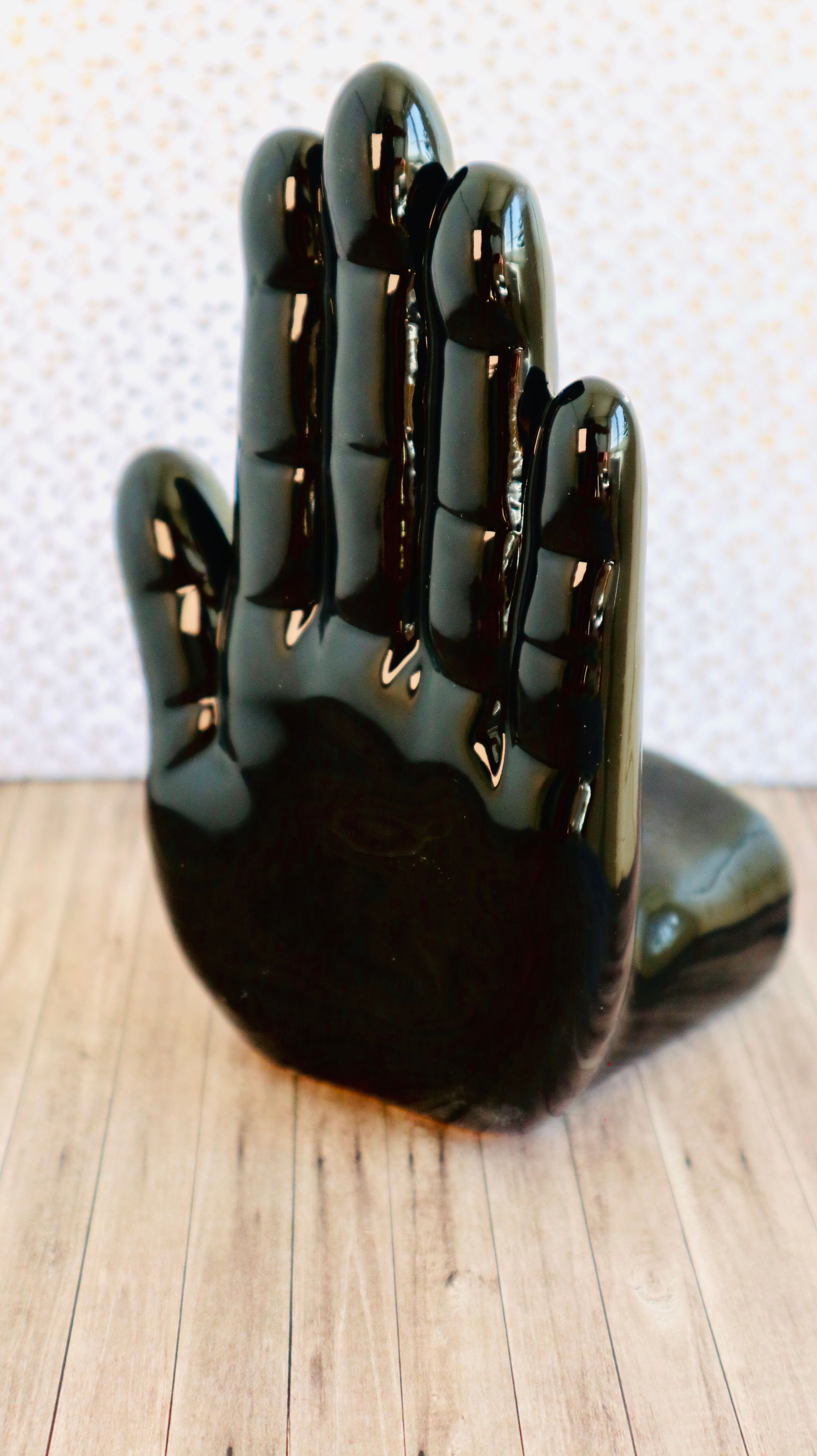 Pair of ceramic hand bookends from the 80's