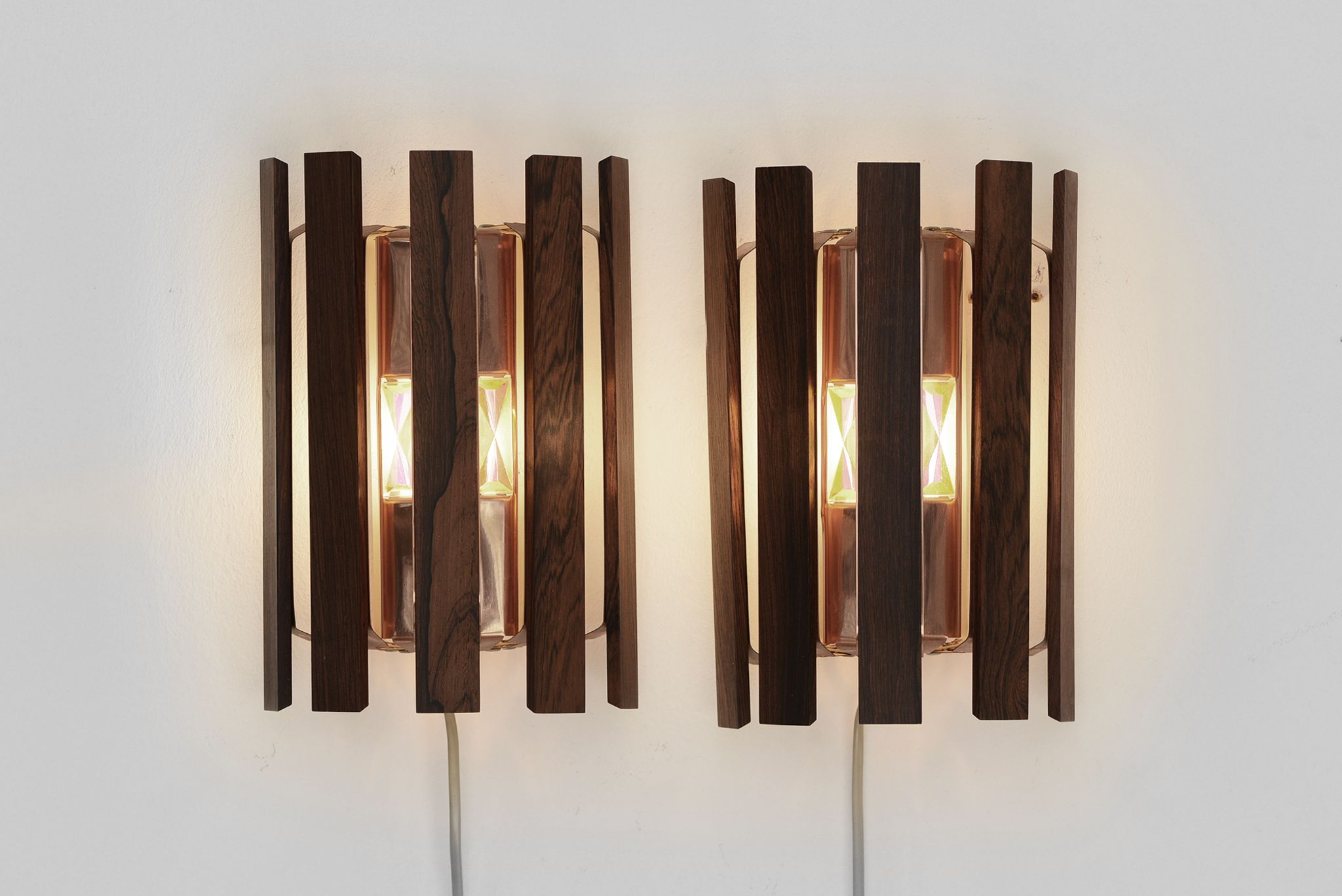 Pair of wall lights/sconces by Werner Schou for Coronell Elektro. Denmark 1960s