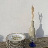 11 vintage Limoges porcelain fish plates