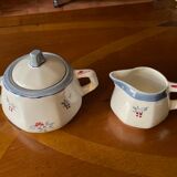 Sugar and milk jug in porcelain model Marly