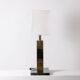 Geometric lamp in silver and gold metal. 1970s.