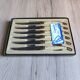 Vintage Box 6 Laguiole Table Knives Ivory Handles Gold Bolsters