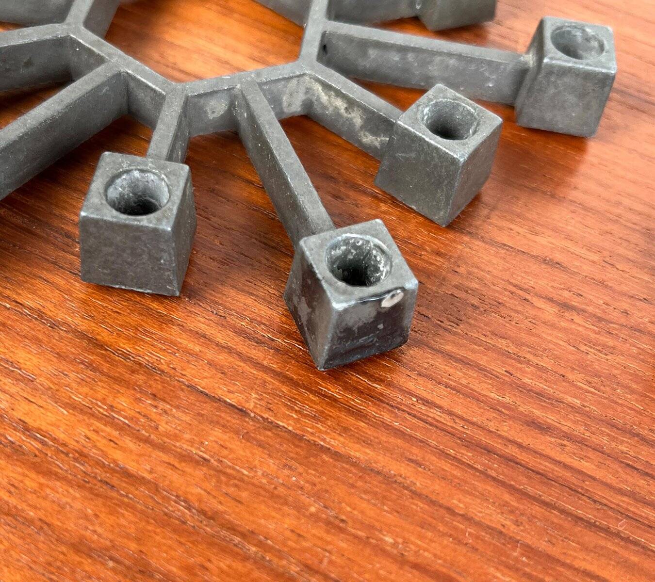 Brutalist Danish candlestick in cast iron from the mid-century by Jens H. Quistgaard for Paro, 1960s.