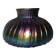 Vase with flat ribbed iridescent glass "peacock feather"