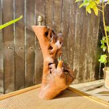 Lamp base in solid Olivier 50's