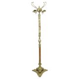 Hollywood Regency Coat Rack Onyx and Brass Fifties 167cm