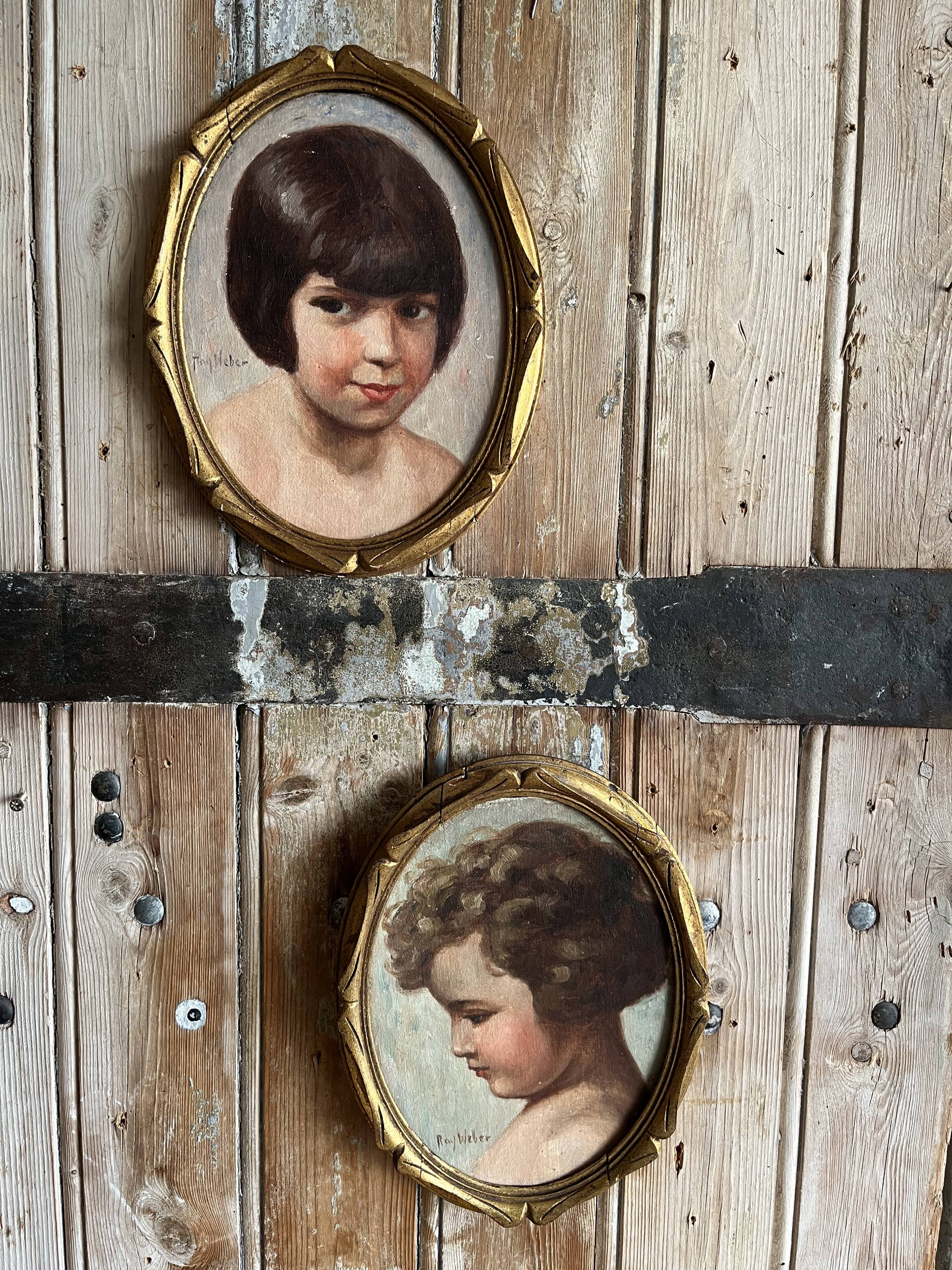 Pair of old portraits
